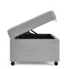 NicBex 45" Storage Ottoman Bench with Removable Top,Linen/Faux Leather Ottoman Foot Rest with Wheels,Multi-Functional Ottomans for Living Room,Bedroom - 4 of 4