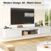 CIPACHO Modern Black Wall-Mounted TV Cabinet - Colorful LED Strip, Double Doors + Open Shelf, Cable Management & Anti-Tip Hardware - 2 of 4
