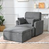 Vynxaria Oversized Chair w/Storage Ottoman, Wide Accent Armchair Chair for Living Room, Modern Lounge Chair, Upholstered - 2 of 4