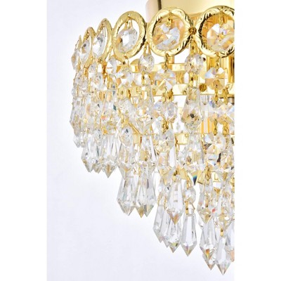 Gold Royal Cut Crystal Flush Mount Light Fixture