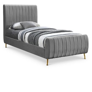 Meridian Furniture,Zara Velvet Bed - 1 of 4