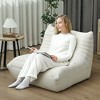 HOMCOM Floor Couch with Back Support, Teddy Fleece Sofa Chair with Channel Tufting, Meditation Chair for Living Room, Bedroom - 3 of 4
