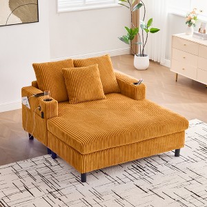 MOONMISS Corduroy Oversized Recliner Sofa with Deep Seat, 3 Pillows, Suitable for Living Room and Bedroom - 1 of 4