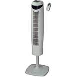 Optimus F-7414S 35-Inch Pedestal Tower Fan with Remote Control and LED