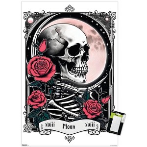 Trends International Tabz Jones - Skull and Roses Tarot Moon Unframed Wall Poster Prints - 1 of 4