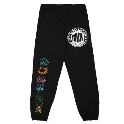 My Hero Academia Colorful Character Heads Men's Black Jogger Pants