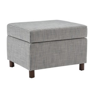 25" Wide Rectangle Storage Ottoman with Wood Legs and Hinged Lid - WOVENBYRD - 1 of 4