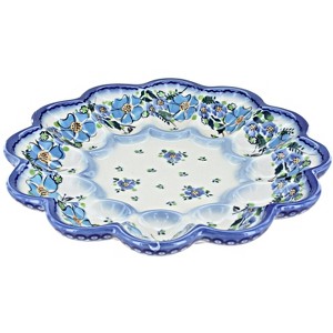 Blue Rose Polish Pottery T12 Galia Egg Plate - 1 of 1