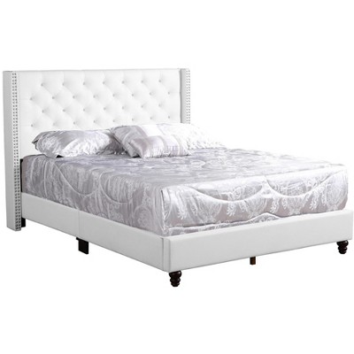 Passion Furniture Julie Light Tufted UpholsteLow Profile Full Panel Bed