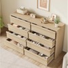 Whizmax 8 Drawer Dresser for Bedroom, 54" Wide Modern Double Dresser Organizer, Chest of Drawers for Living Room Bedroom Natural - 4 of 4