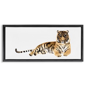 Stupell Industries Tiger Resting Orange Ink Watercolor, 25" x 11" - 1 of 4