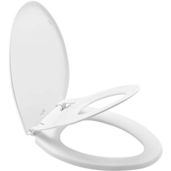 Mayfair by Bemis Little2Big Never Loosens Plastic Children's Potty Training Toilet Seat with Slow Close Hinge - White