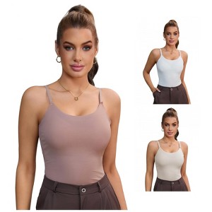 INSPIRE CHIC 3 Pcs Women's Slim Fit Breathable Shapewear Camisoles - 1 of 4