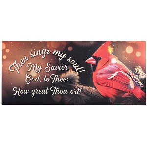 Dicksons Cardinal - Then Sings My Soul, How Great Thou Art, Red/Black 22 x 9.8 Inch Rubber Doormat Insert for Indoor or Outdoor - 1 of 3