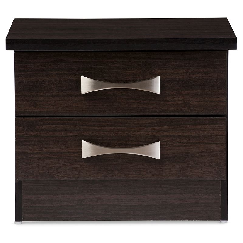 Colburn Modern And Contemporary 2 - Drawer Wood Storage Nightstand Bedside Table - Dark Brown Finish - Baxton Studio, 3 of 6