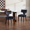 Lyngins Modern Set of 2 Armless Dining Chair, Farmhouse Linen-Upholstered Accent Chair with Rubberwood Legs, Versatile Kitchen Chair for Home - 2 of 4