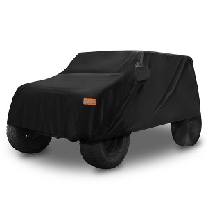 Unique Bargains SUV Car Cover Fit for Jeep Wrangler JK JL 2 Door 2007-2021 Waterproof Sun Rain Dust Wind Snow Protection 210D Oxford - 1 of 4