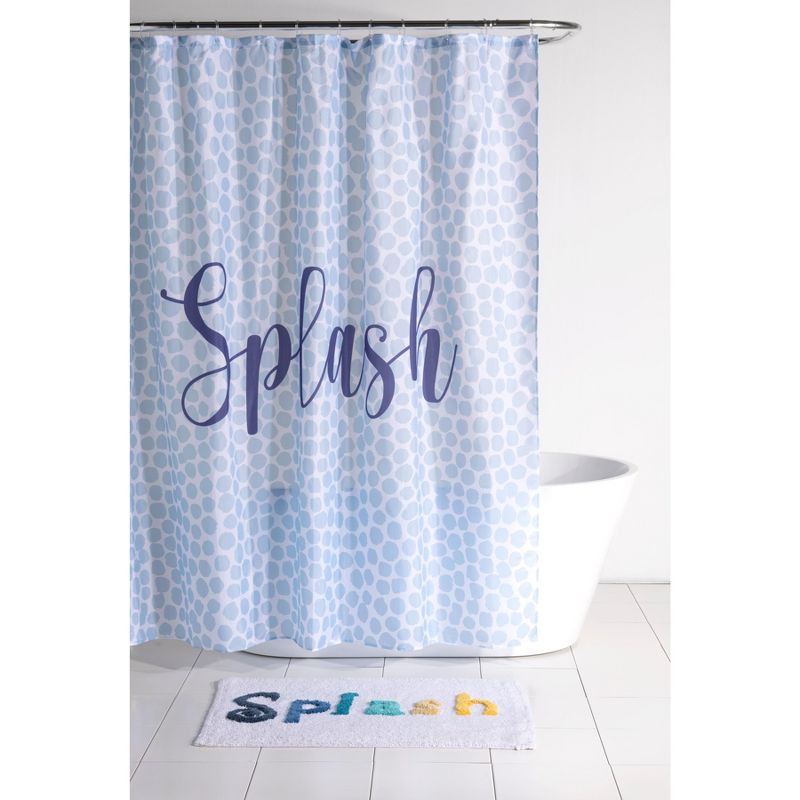 Shiraleah "Splash" Blue Leopard Print Shower Curtain, 5 of 6