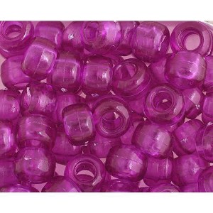 John Bead 1000 Pieces 9mm Plastic Crow Beads Transparent Dark Amethyst Pony Bead for DIY Arts and Crafts Making Supplies - 1 of 3