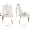 DYHOME Modern Dining Chairs Set of 4, Mid Century Dining Chairs with 5.12” Cushions, Velvet Upholstered Dining Chairs with Back Pull Rod - 3 of 4