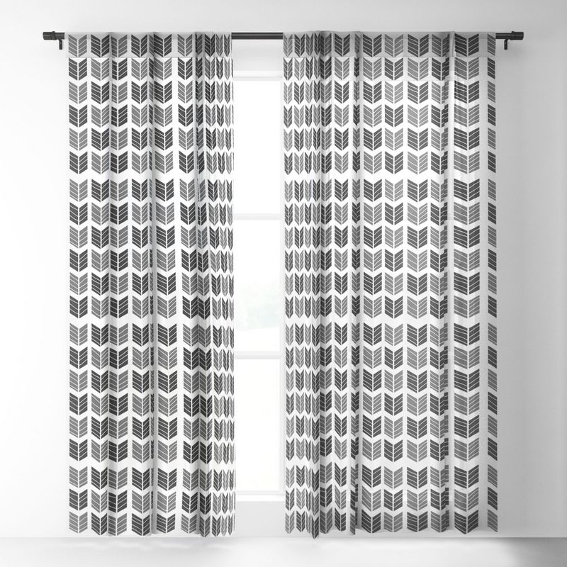 Avenie Boho Arrows Black 96" x 50" Single Panel Sheer Window Curtain - Society6, 2 of 7