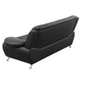 DOMETOUR Black Faux Leather 3-Seater Living Room Sofa - Modern Comfort and Timeless Elegance - 3 of 4