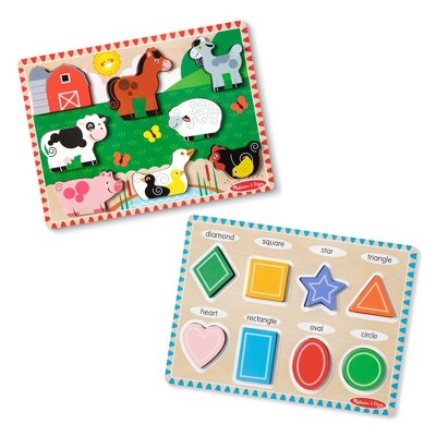 thumbnail image 2 of Melissa & Doug Shapes Wooden Chunky Puzzle (8 Pcs) - FSC-Certified 2 of 11