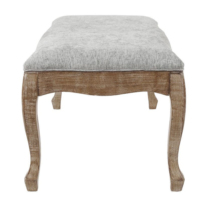 LuxenHome Upholstered Gray Linen Entryway and Bedroom Bench., 4 of 8