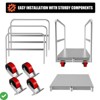 2-in-1 Heavy Duty Panel Truck Cart 36" x 24" All Steel Platform Truck w/Front & 2 Side Handrails 2200 Lbs Cart 6/8 Holes - 4 of 4