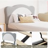 Twin Size Bed Frame for Kids - Cute Velvet Princess Platform Bed with Upholstered Headboard for Kid, Solid Wood Slats Support, No Box Spring Needed - 4 of 4