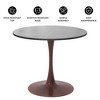 LeisureMod Bristol 27" Round Dining Table with Sintered Stone Top and Walnut Steel Pedestal Base for Modern Kitchen and Dining Room - 4 of 4