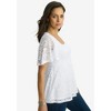 Jessica London Women's Plus Size Square Neck Lace Peplum Tunic - 3 of 3