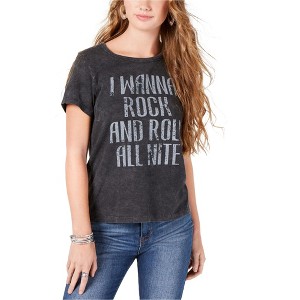 True Vintage Womens Rock Graphic T-Shirt, Grey, X-Small - 1 of 2