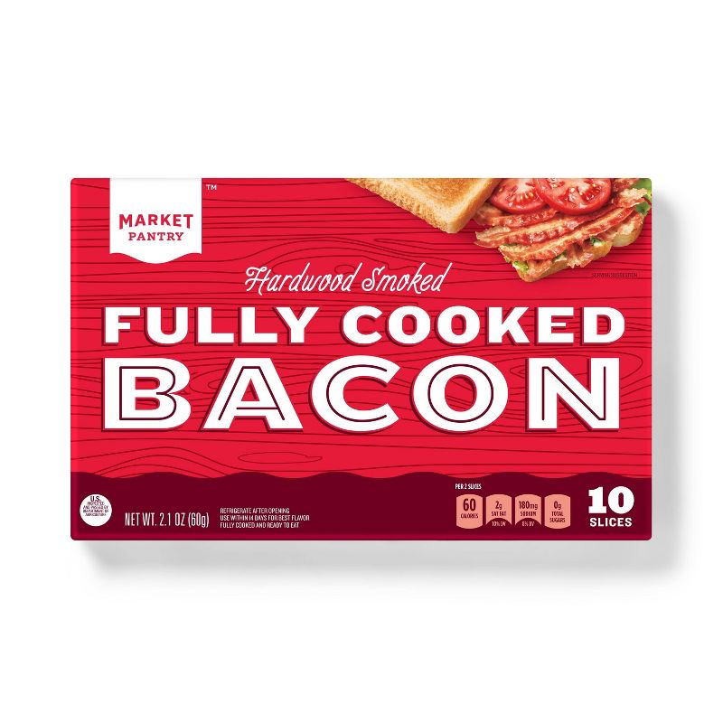 Fully Cooked Bacon - 2.1oz - Market Pantry&#8482;, 1 of 5