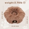 SEVOBAL Pet Beds Cat Tunnel with Cat Bed for Indoor, Soft Plush Peekaboo Cat Cave Donut Tunnel, for Cats Kittens, Rabbit, Brown , 35.83"*35.83"*11.42" - 2 of 4