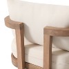 Infurnic Patio Dining Chairs Outdoor Wood Patio Club Patio Furniture Waterproof Cushions Deep Seating for Porch Garden, Beige, 26.5"*31.5"*35.25" - 4 of 4
