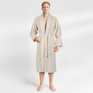 American Soft Linen, 100% Cotton Turkish Robes for Men, 1 Piece Soft Lightweight Adult Men's Bathrobes - 1 of 4