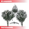 LuxenHome 7Ft Prelit Christmas Tree with Metal Stand, Full Pine Artificial Flocked Christmas Tree with Pinecones and 350 LED Lights Off-White - 3 of 4