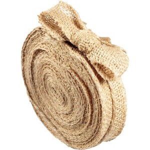 iDIY Natural Burlap Ribbons (1" Wide, 10 Yards)-No Wire, 100% Jute-DIY Art & Craft & Projects, Gift Wrapping, Bows, Indoor Outdoor Rustic Decoration - 1 of 4