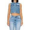 Wax Jeans Women's Classic Cropped Denim Vest - 2 of 4