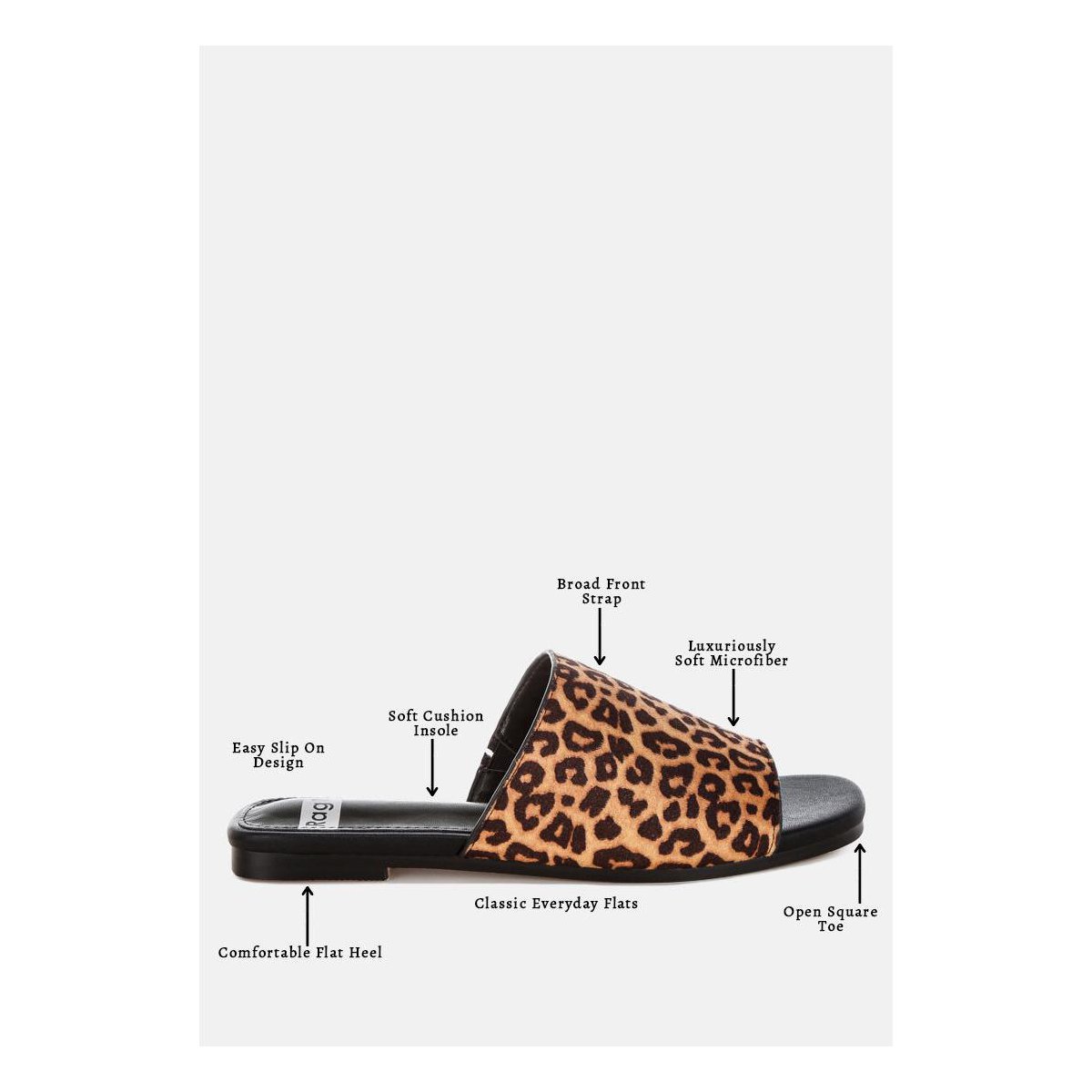 Обувь Rag & Co Womens Panthera Leopard Print Slider Flats 9 — фото 6
