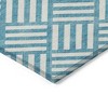 Teal Blue And Ivory Geometric Washable Indoor Outdoor Area Rug - 4 of 4