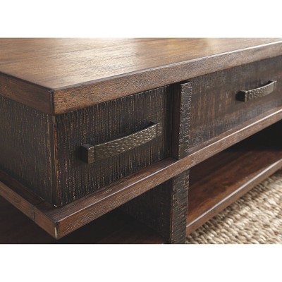 Gray and Brown Rectangular Lift-Top Storage Coffee Table