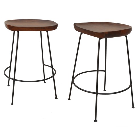 24 5 Bryson Counter Height Barstool Chestnut Brown Black Carolina Chair Table Target