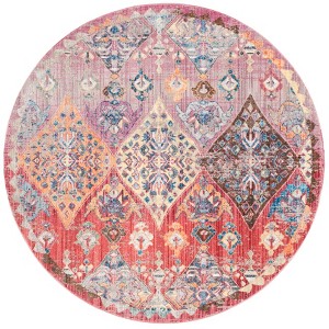 Bristol BTL352 Power Loomed Area Rug - Rose/Multi - 7' round - Safavieh. - 1 of 4