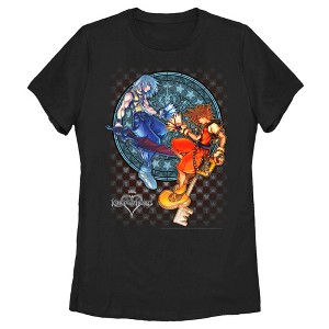 Women's Kingdom Hearts Chain of Memories Hero Duo Stained Glass T-Shirt - 1 of 4