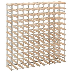 vidaXL Beige Solid Pinewood Wine Rack - Free-Standing Rustic Design Wine Storage for 120 Bottles - Easy-to-Assemble with Included Mounting Materials - 1 of 4