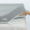 3 in. Gel Memory Foam Mattress Topper with Bamboo Cover White/Gray- Breathable & Supportive - 3 of 4