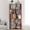 CIPACHO Dark Red 6 Tier L-Shaped Corner Bookcase - Wooden Open Shelf with Anti-Drop & Anti-Tipping (Multi-Room Home Office) - 3 of 4