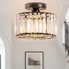 DORESshop 10 in. 1-Light Black Modern Semi-Flush Mount with Crystal Shade and No Bulbs Included - 2 of 4